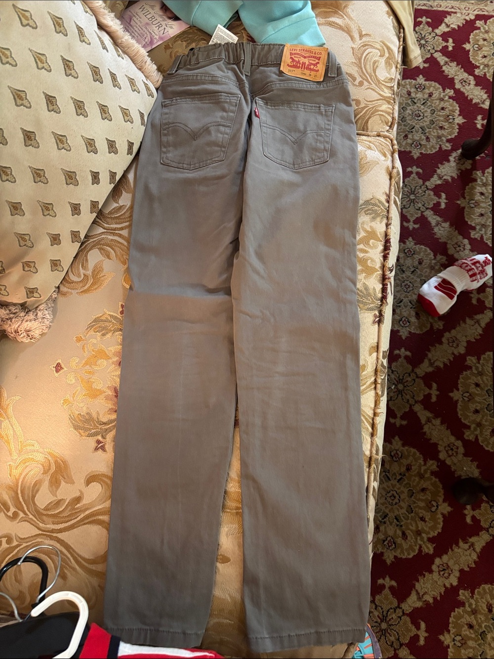 Levi's Women's Gray Straight-Leg Jeans with Elastic Waist